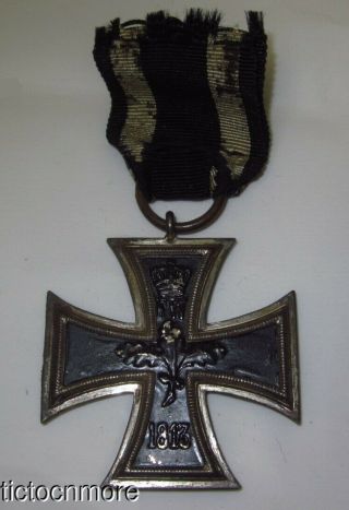 Wwi 1813 - 1914 Imperial German Iron Cross Medal & Ribbon