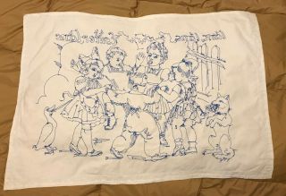 Antique Vintage Hungarian Hand Embroidered Folk Art Wall Hanging Tapestry 31”x22 3