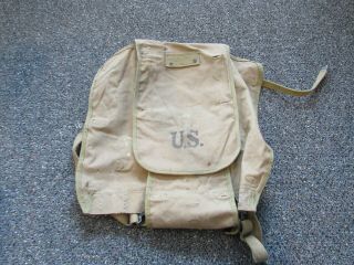 Wwii Us Army M - 1928 Haversack Dated And Marked Hamilton 1942 Co.  B