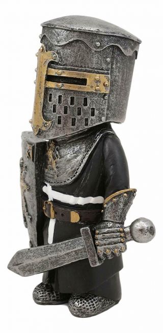 Ebros Medieval Knight Templar With Lion Heraldry Shield Crusader Figurine 4.  5 