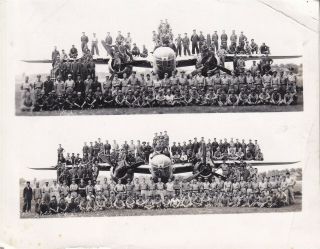 Panoramic Wwii Photo Chinese & Aaf B - 25 Bomber 1st Bomb Group Hanchung China 64
