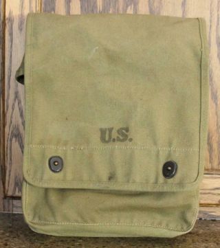 Ww Ii Us Made Canvas Dated 1942 M - 1938 Dispatch Map Case W/shoulder Strap