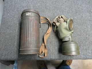 Wwii German Model 1930 Gas Mask W/ Can - - Dated 1939