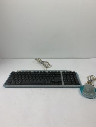 Vintage Apple Usb Keyboard M2452 & Pro Mouse M4848 For Imac G3 Blue 1998