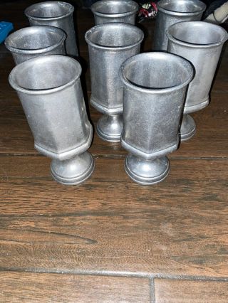 1975 Country Ware Pewter Goblet Cups 8 Total