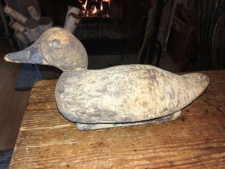 Vintage Antique Carved Folk Art Wood Duck Decoy