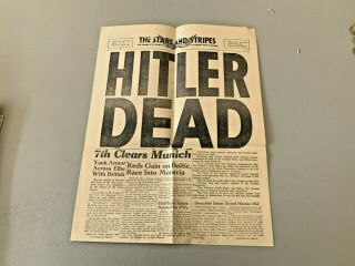 The Stars And Stripes German Edition " Hitler Dead " May 2,  1945