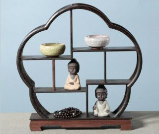 China Hardwood Carved Bonsai Pot/vase Stand Curio Shelf 30cm 12 " Us2 B