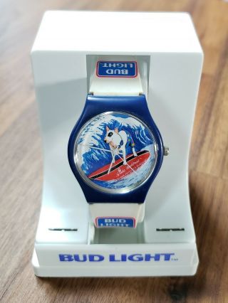 Vintage 1986 Spuds Mackenzie Surf Dog Bud Light Wristwatch