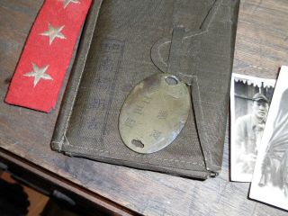 Grouping Japanese Army Soldier Id Book Dog Tag Photos Rank Tab Compass