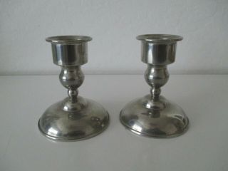 Matched Kirk Pewter Candle Holders By Hanle Vintage 5 "