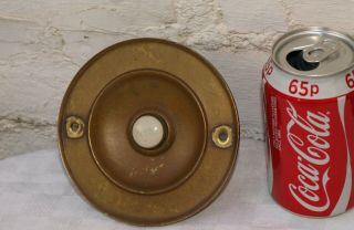 Victorian ? Antique Vintage 5 " Wide Bronze Brass Door Bell Push Button " Press "