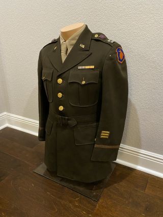 Ww2 Us Army 98th Infantry Division Named Id’d Officer Uniform Jacket Coat Pto