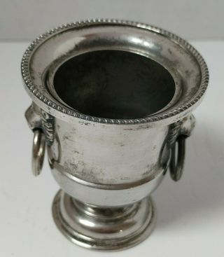 Vtg Eales 1779 Silver Plate Mini Champagne Bucket Lion Heads Toothpick Holder 3 "