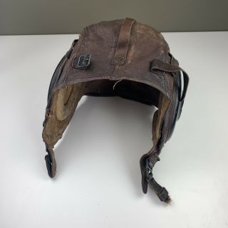 WWII USAAF Leather flight helmet type A - 11 made by FOX CHASE KNITTING MILLS Inc 2