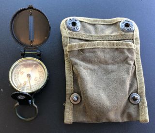 Ww2 Wwii Us Army Engineers Paratrooper Military Waterproof Canvas Compass Pouch
