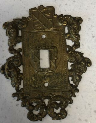 Virginia Metalcrafters Ornamental Single Brass Switchplate No.  24 - 17