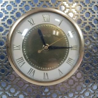 Vintage Mid Century Modern Wood - Metal Wall Clock 1950s United - Model 35 2