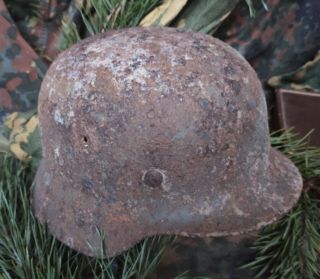 Wwii German M - 40 Stahlhelm Military Helmet Unrestored Ww2 Size 66