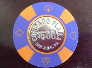 500.  00 Oversized Casino Chip From San Juan Pr