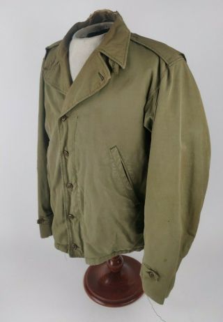 WWII WW2 US Army M41 Wool Lined Field Jacket Coat Size 38R Flawed M1941 2