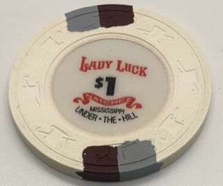 $1 Casino Chip - Lady Luck Casino - Natchez Ms - Under The Hill - Paulson H&c