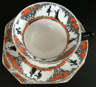 Vintage Star Paragon Silhouette Trio Cup And Saucer And Plate Orange