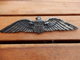 Sterling Wwii 3 3/4 " Pilot Instructor Us Army Air Force Wings