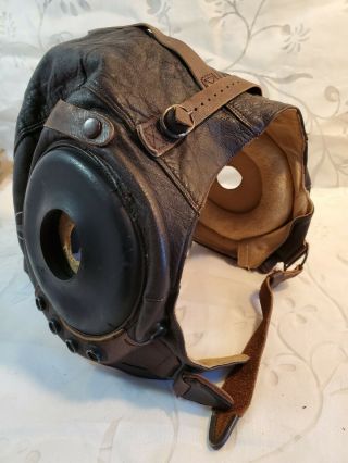 Usaaf Usa Army Air Force Type A - 11 Leather Flying Helmet Large Spec 3189 Selby