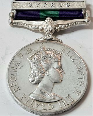 Gordon Highlanders Post Ww2 British Army General Service Medal Cyprus