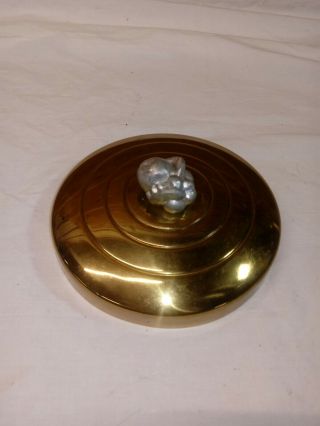 Vintage Brass Metal W/ Fruit Handle /knob Lid Only