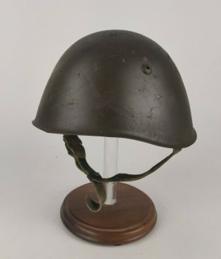 Wwii Ww2 Italian Army M33 Green Steel Helmet W/ Liner & Chin Strap Size 57