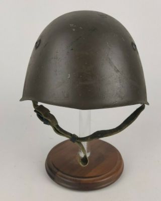 WWII WW2 Italian Army M33 Green Steel Helmet W/ Liner & Chin Strap Size 57 2