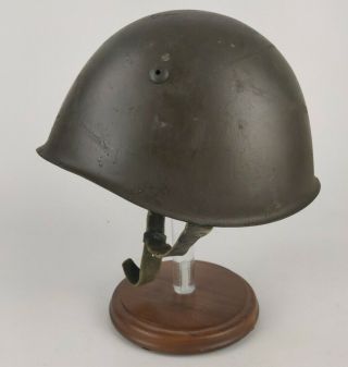 WWII WW2 Italian Army M33 Green Steel Helmet W/ Liner & Chin Strap Size 57 3