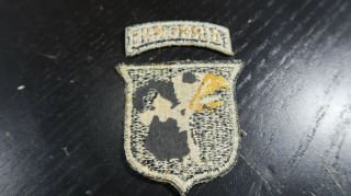 WWII US Army 101st Infantry Division Airborne Paratrooper Patch White Tongue 2