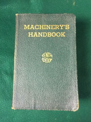 Vintage Machinery’s Handbook 10th Edition First Printing 1939