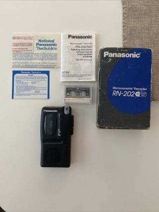 Vintage Panasonic Microcassette Recorder Model Rn - 202 Complete
