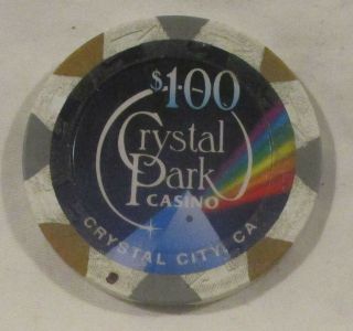 $100 Chip From The Crystal Park Casino,  Central City,  California