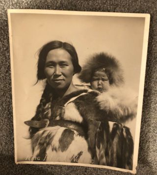 Native American Indian Mother King Island Alaska 8x10 Photo Vintage