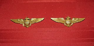 1 Wwii Us Navy Naval Aviator Pilot Wings 10k Gold Filled