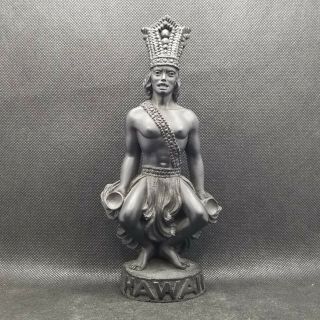 Vintage A Hip Male Warrior Hula Dancer - Made With Lava In Hawaii
