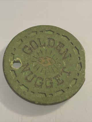 1951 Golden Nugget $5 Casino Chip Las Vegas Nevada 3.  99