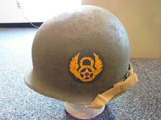 Wwii Us Army Ac M - 1 Helmet Shell General 8th Air Force Front Seam Swivel Bale