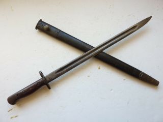 Wwi Australian Made P.  07 Lee Enfield Bayo With Scabbard
