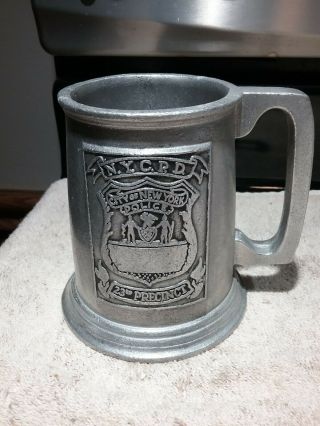 Vintage Wilton Armetale Pewter Metal Mug - Marked N.  Y.  C.  P.  D.  Police 23rd Precinct