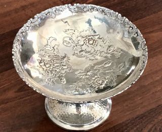 Vintage Silver Plate Antimony Ware Y In Yacht Symbol Candy Compote Dish 408gr