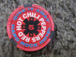 Hard Rock Hotel And Casino Red Hot Chili Peppers $5 Gaming Chip Nm Cond.