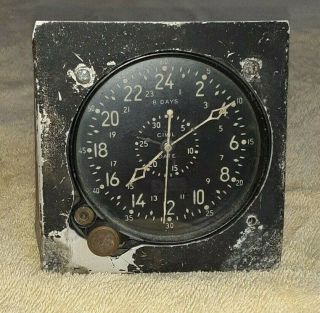Waltham Aircraft Clock World War Ii Bu Aero U.  S.  Navy,  8 Day