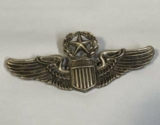 Ww2 Us Army Air Force Command Pilot Wings Pin Ns Meyer Ny 3” Wwii Award Badge