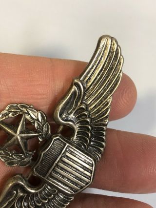 WW2 US Army Air Force Command Pilot Wings Pin NS Meyer NY 3” WWII Award Badge 2